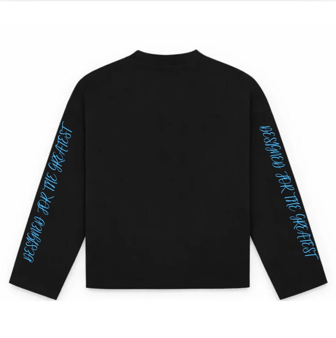 12372 ZWART/BLAUW LONGSLEEVE