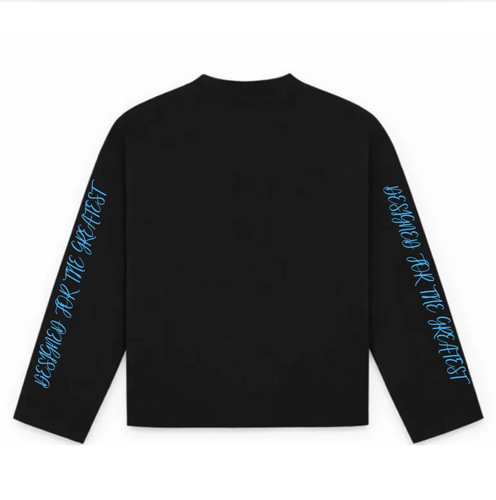 12372 ZWART/BLAUW LONGSLEEVE