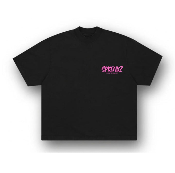 ZWART/ROZE T-SHIRT