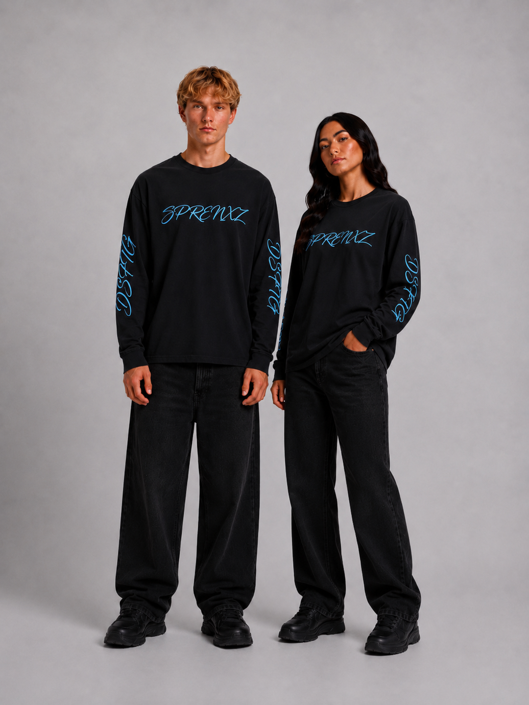 27 Zwart/Blauw Longsleeve