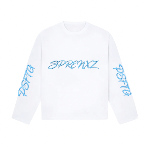 SPRENXZ 27 WIT/BLAUW LONGSLEEVE