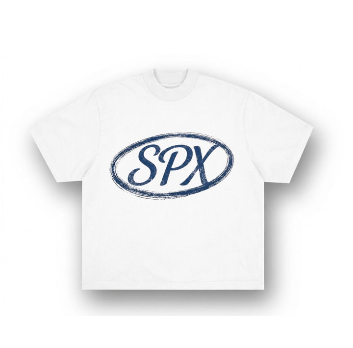 SPX T-SHIRT WIT/NAVY