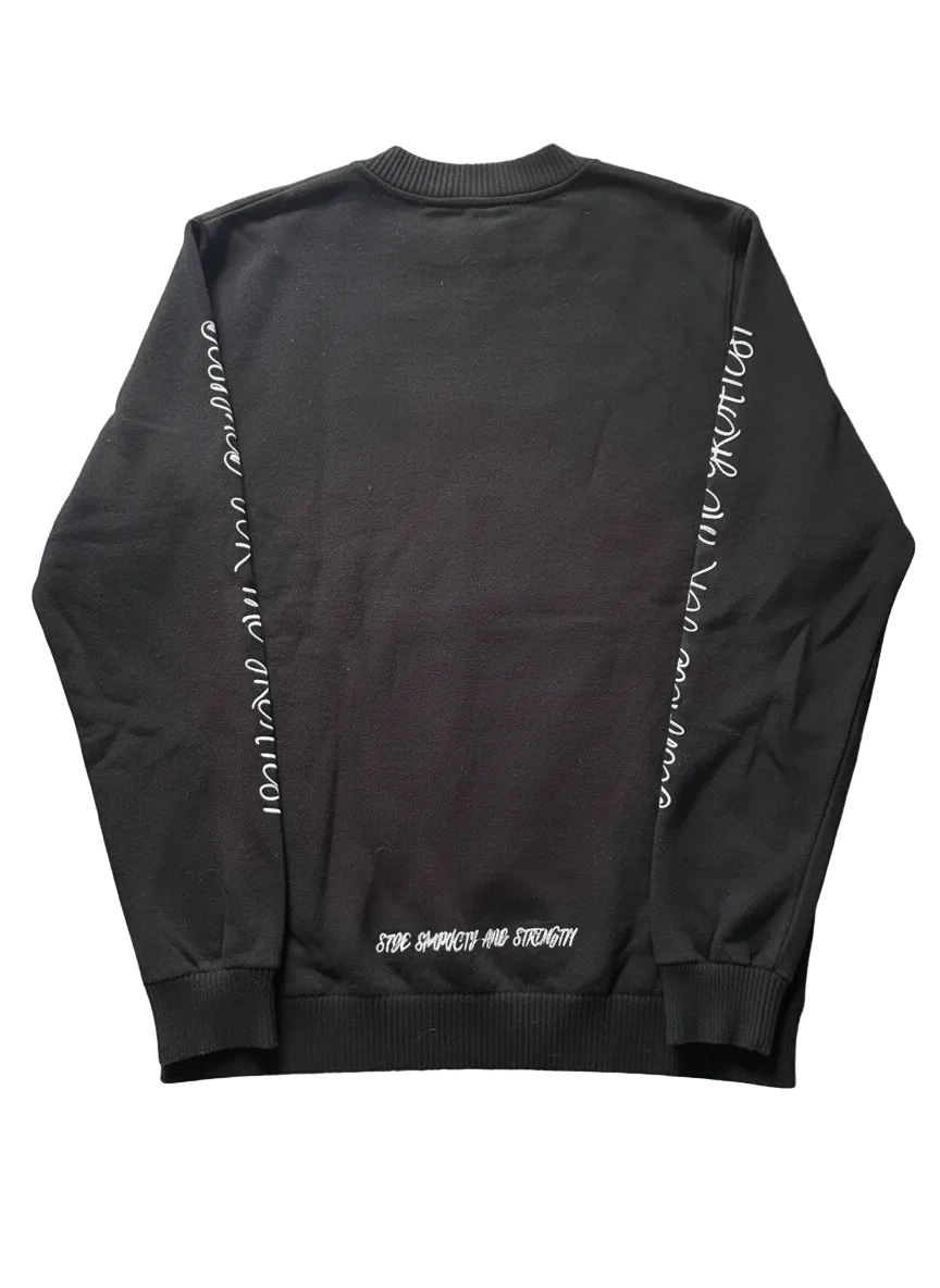 Black knitted embroidery longsleeve