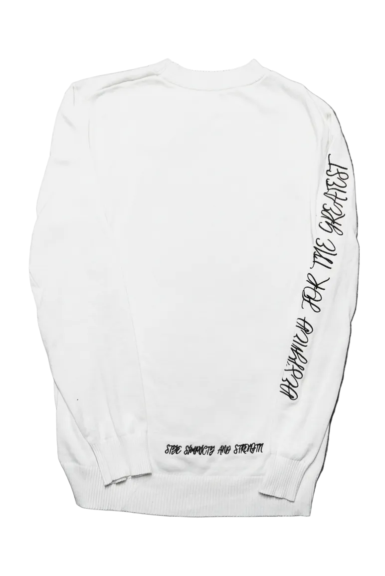 White knitted embroidery longsleeve