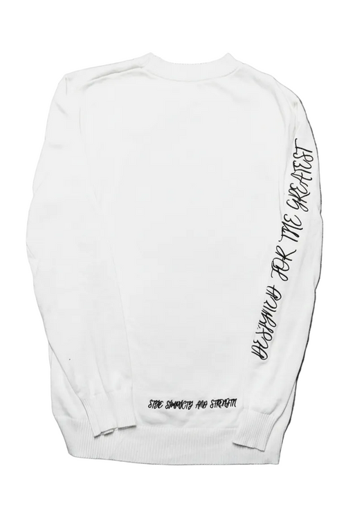 White knitted embroidery longsleeve