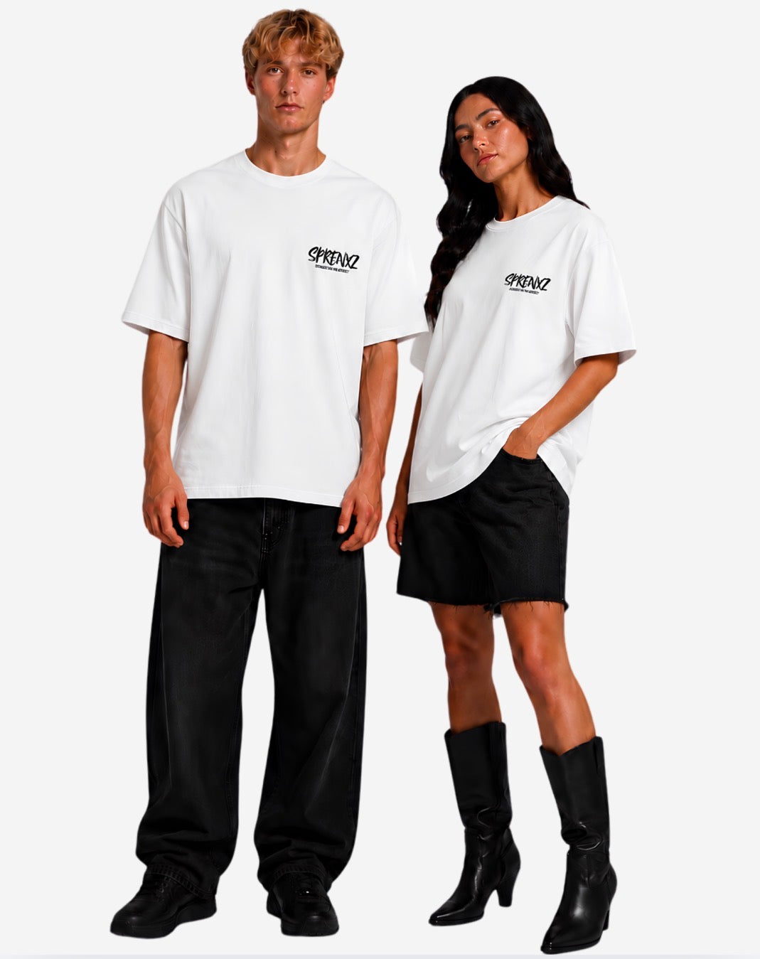 WEISS/SCHWARZES T-SHIRT