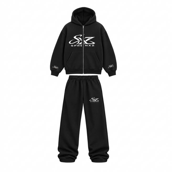 SPRENXZ COLLECTIVE TRACKSUIT ZWART/WIT