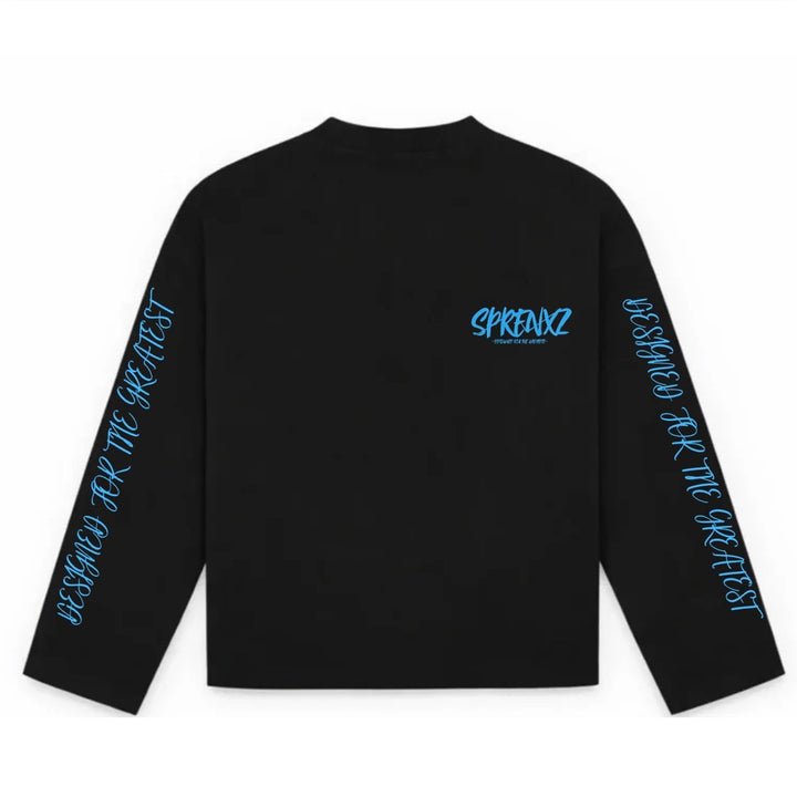 12372 ZWART/BLAUW LONGSLEEVE