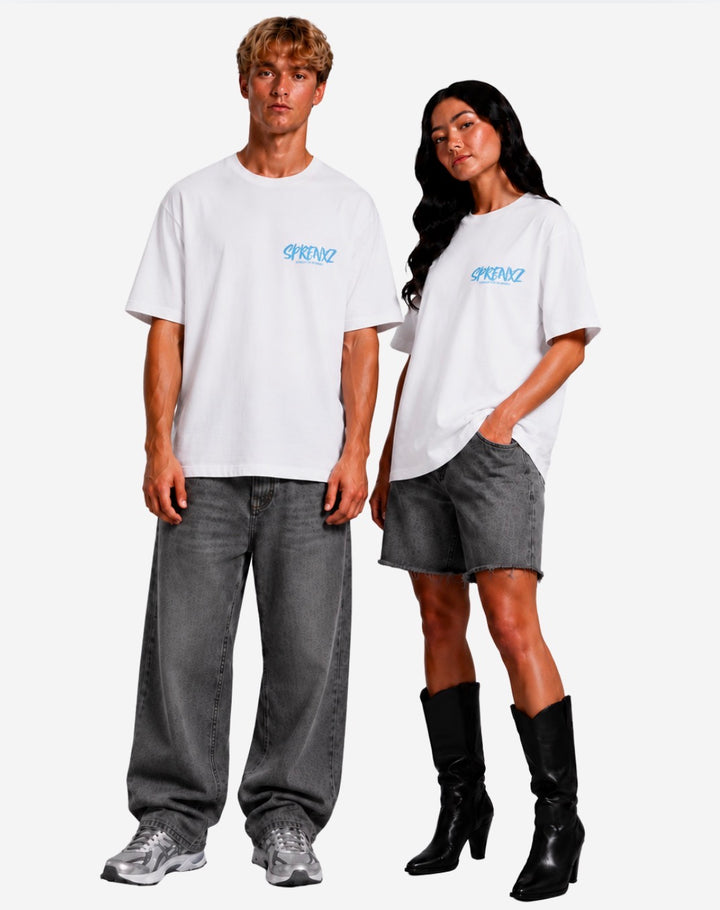 WIT/BLAUW T-SHIRT
