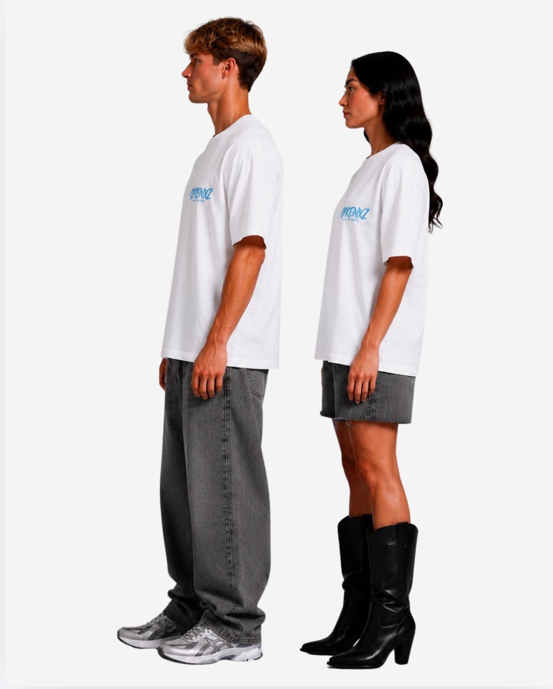 WIT/BLAUW T-SHIRT