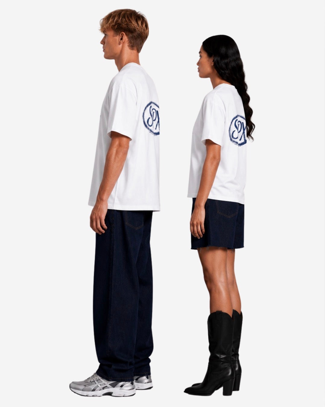 SPX T-SHIRT WIT/NAVY