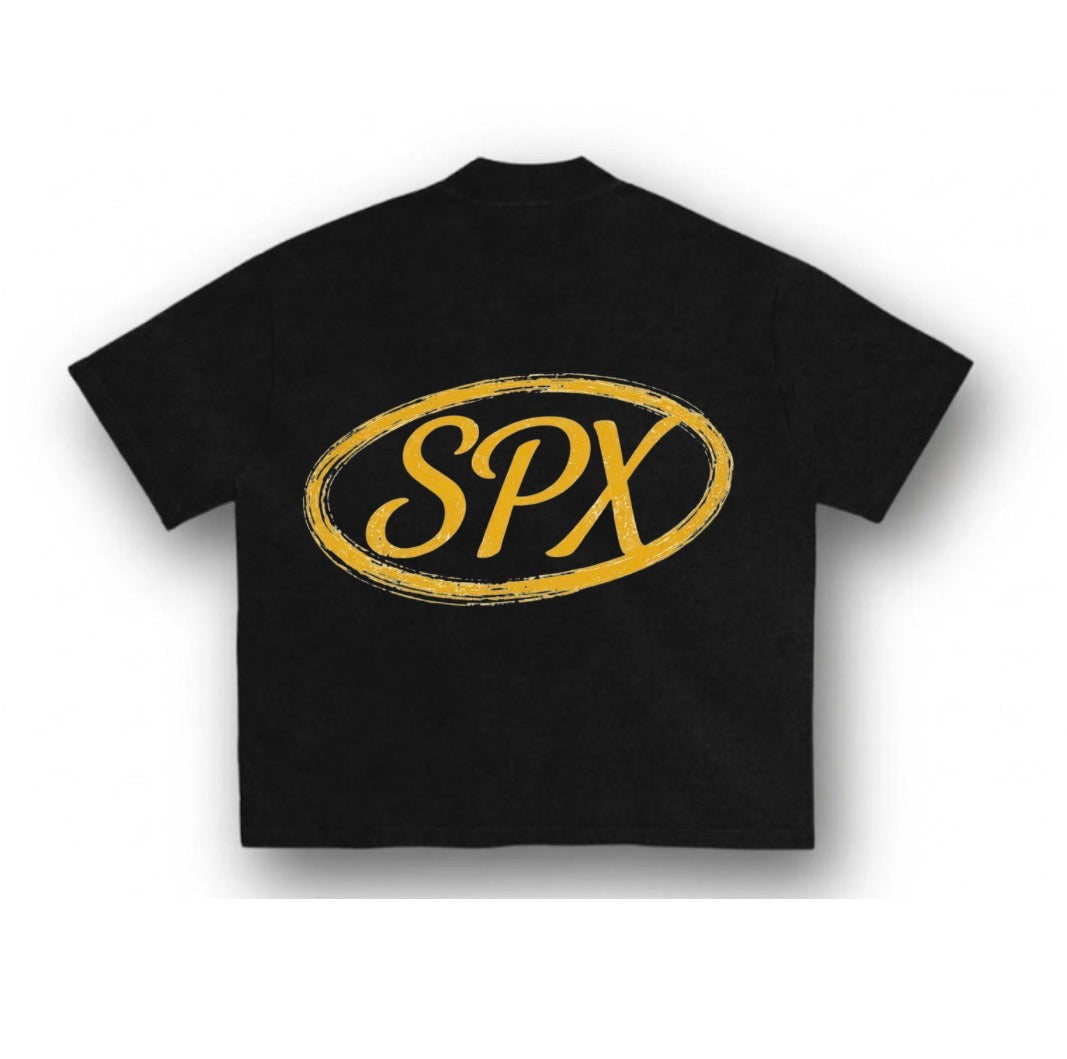 SPX T-SHIRT ZWART/GEEL