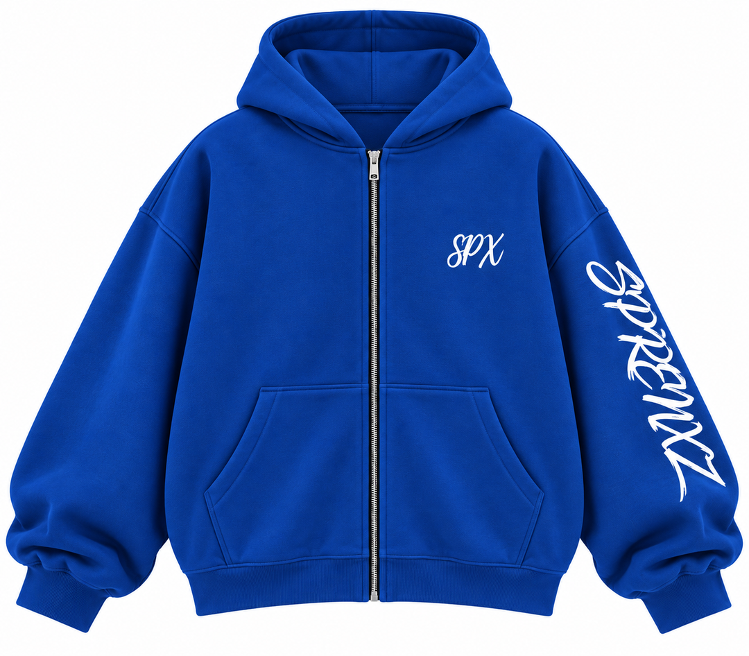 27 BLUE ZIP-UP HOODIE