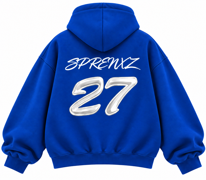 27 BLUE ZIP-UP HOODIE
