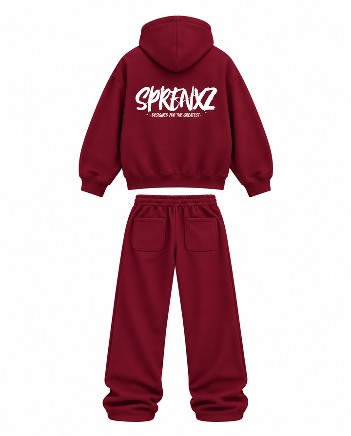 OVERSIZED TRACKSUIT BORDEAUX RED