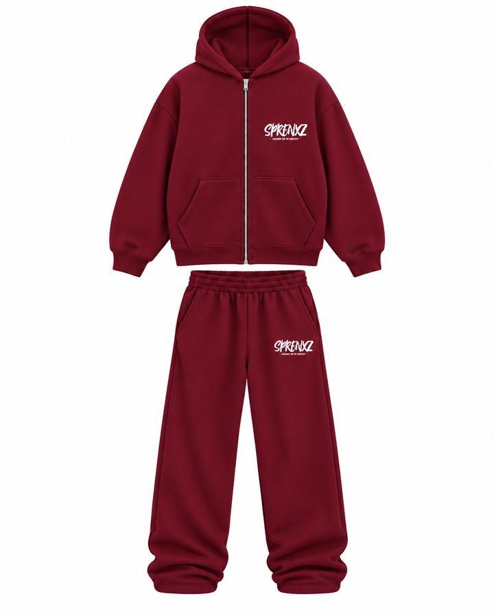 OVERSIZED TRACKSUIT BORDEAUX RED