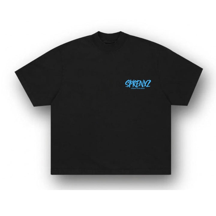 ZWART/BLAUW T-SHIRT