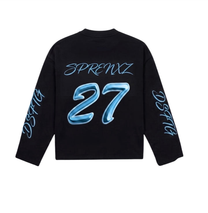 27 Zwart/Blauw Longsleeve
