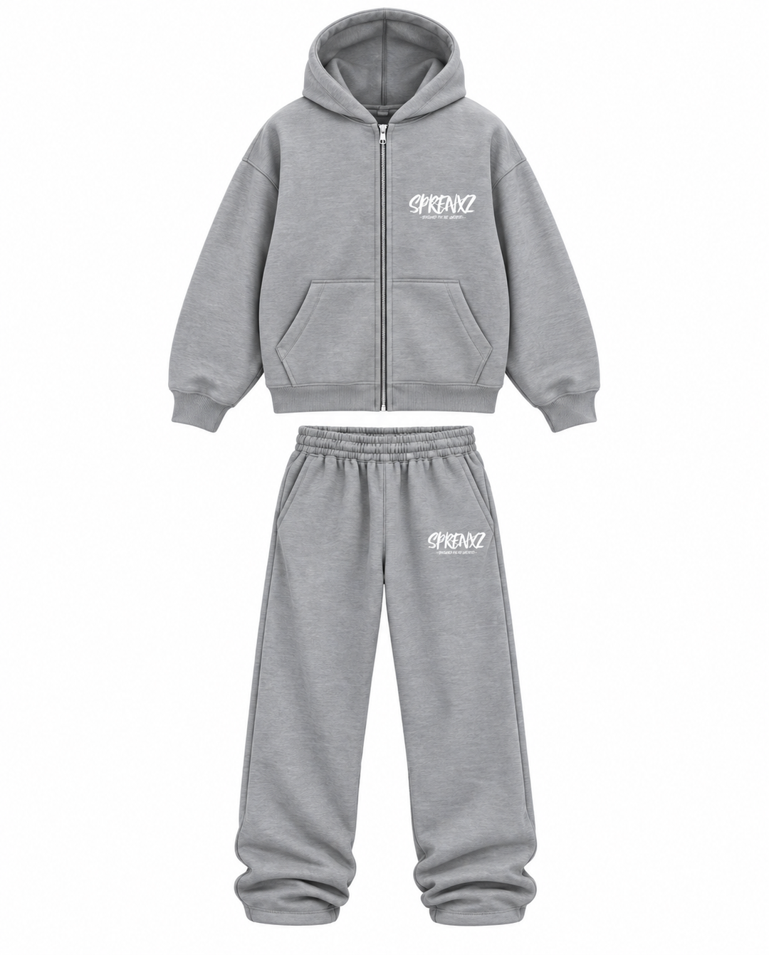 GRIJS/WIT OVERSIZED TRACKSUIT