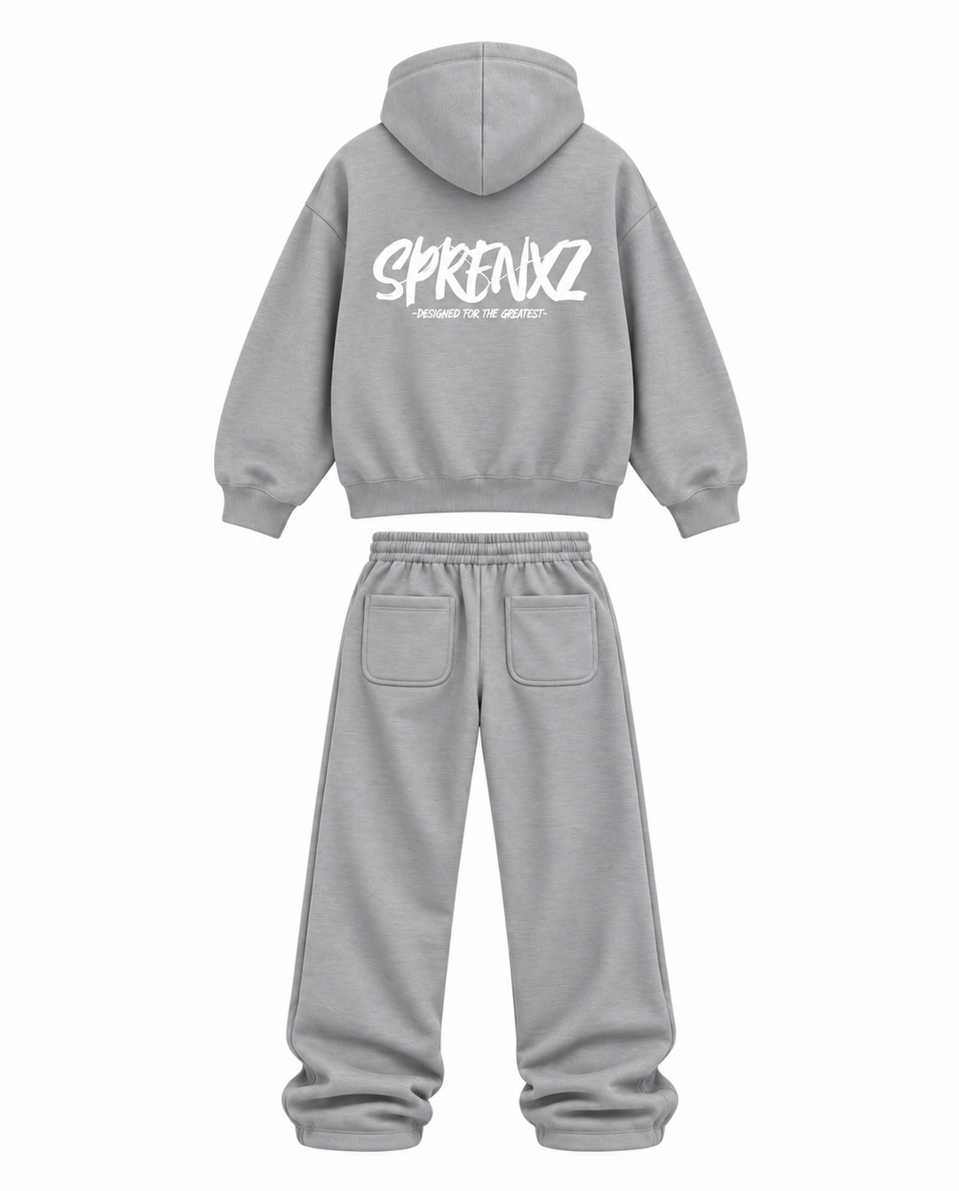 GRIJS/WIT OVERSIZED TRACKSUIT