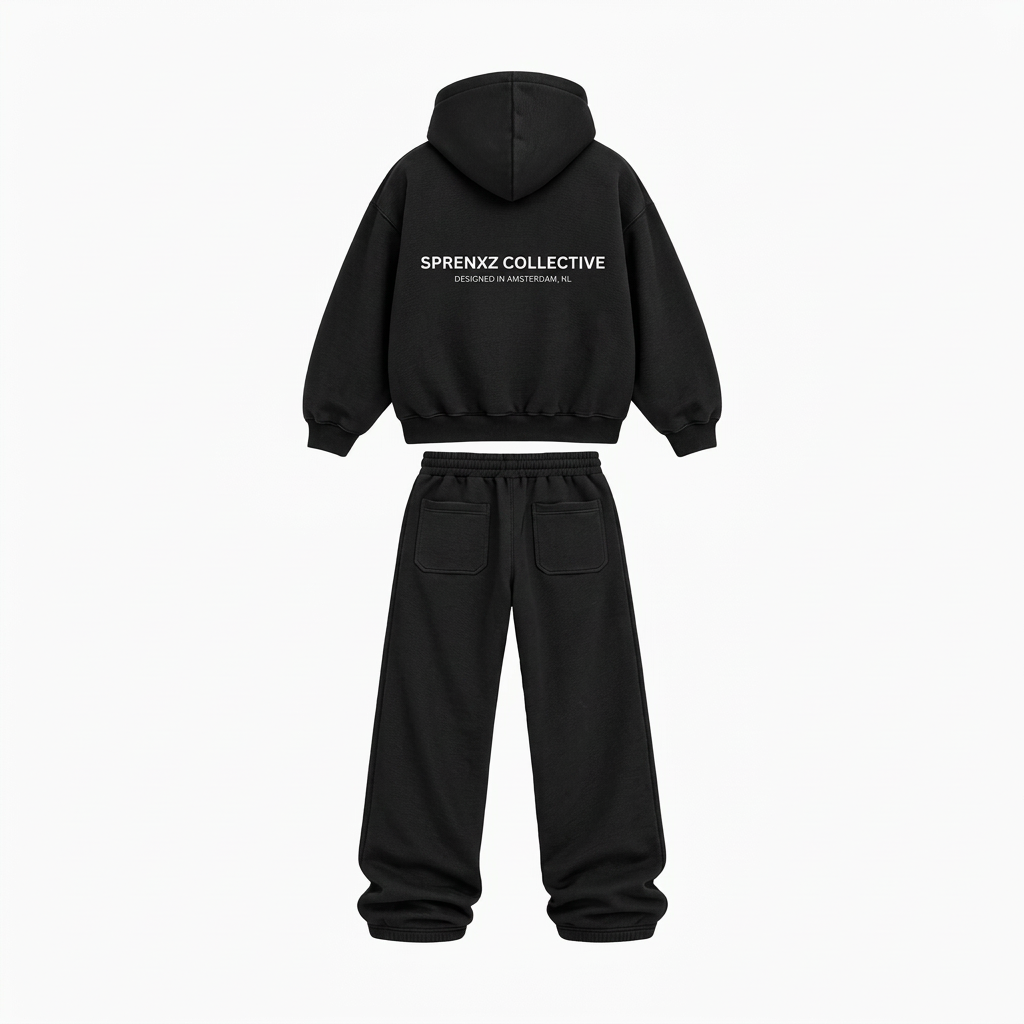 SPRENXZ COLLECTIVE TRACKSUIT ZWART/WIT