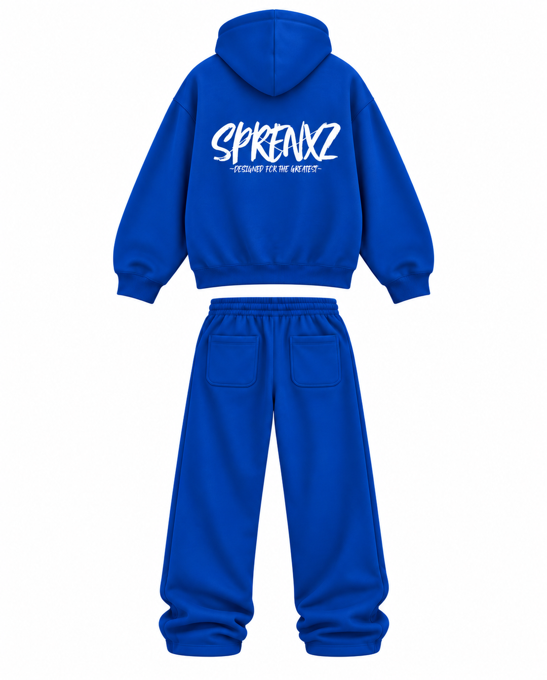 BLAUW/WIT OVERSIZED TRACKSUIT