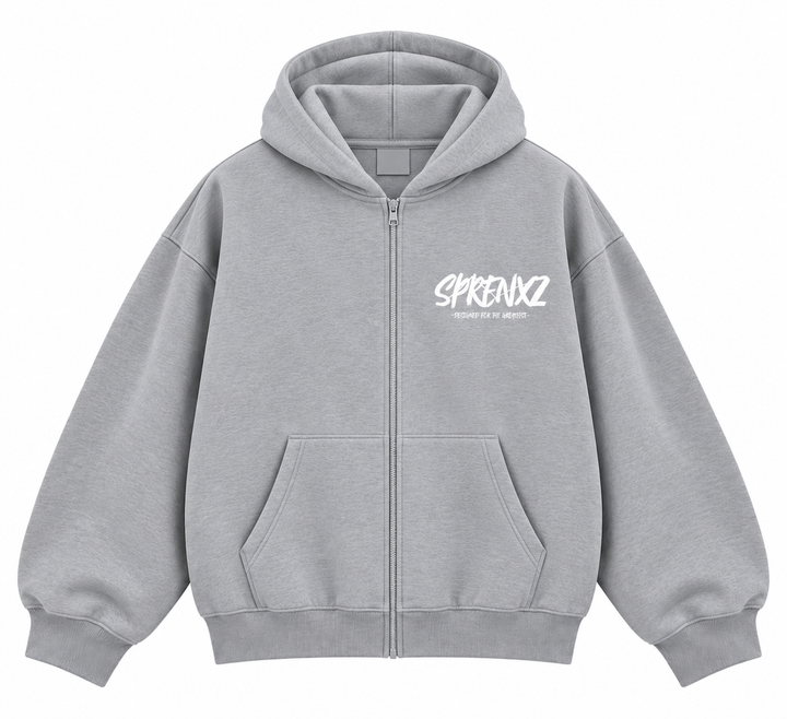 ZIP-UP HOODIE LIGHT GREY