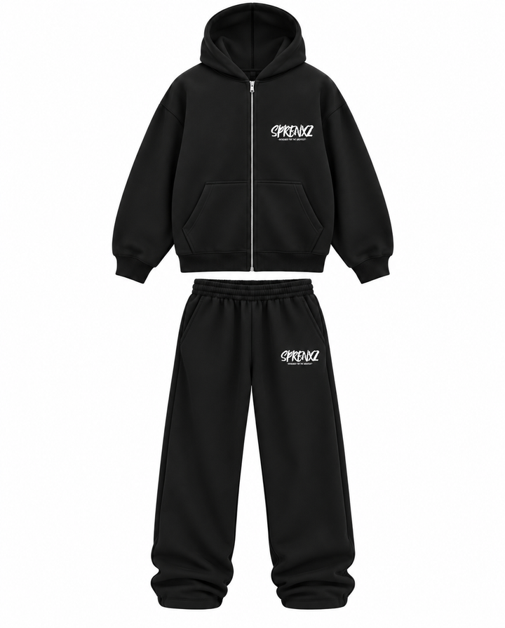 ZWART/WIT OVERSIZED TRACKSUIT