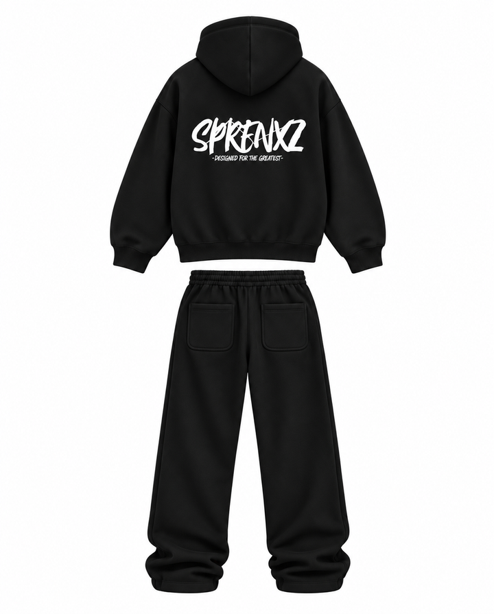 ZWART/WIT OVERSIZED TRACKSUIT