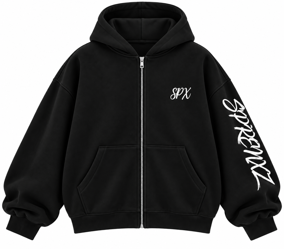 27 BLACK ZIP-UP HOODIE