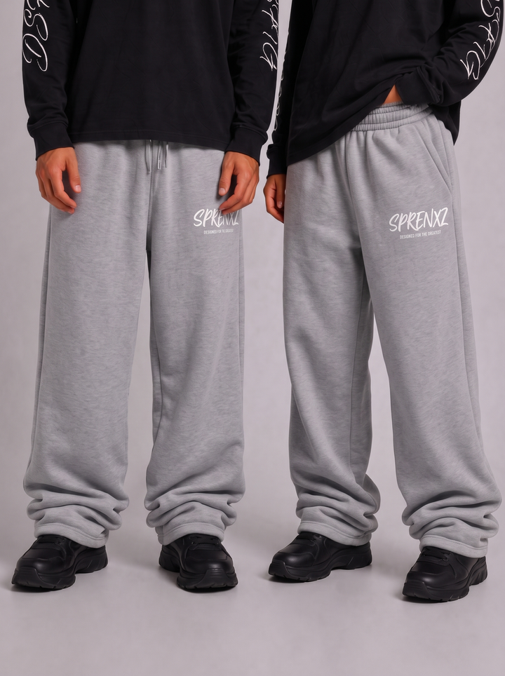 Light grey oversized jogger gedragen - voorkant