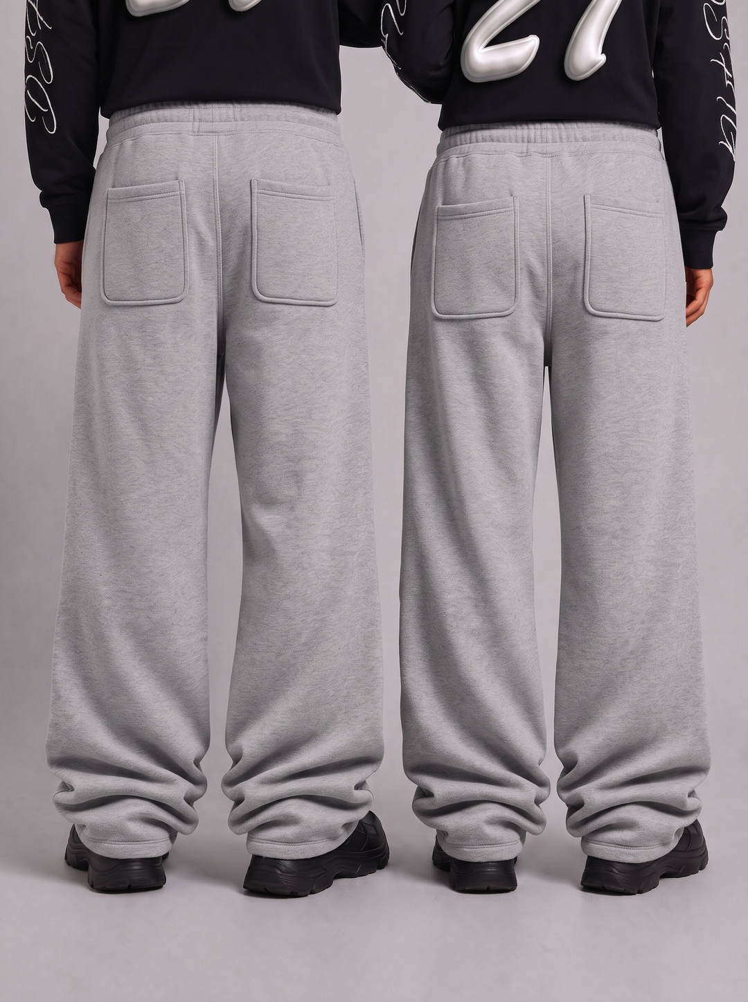 SPX oversized jogger grijs gedragen - achterkant