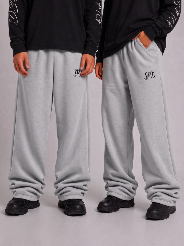SPX oversized jogger grijs gedragen - voorkant